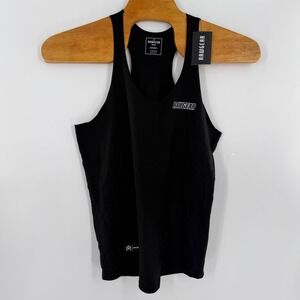 Rawgear Mens Stringer Tank Top Black Cotton Lycra Gym Bodybuilding Medium NWT